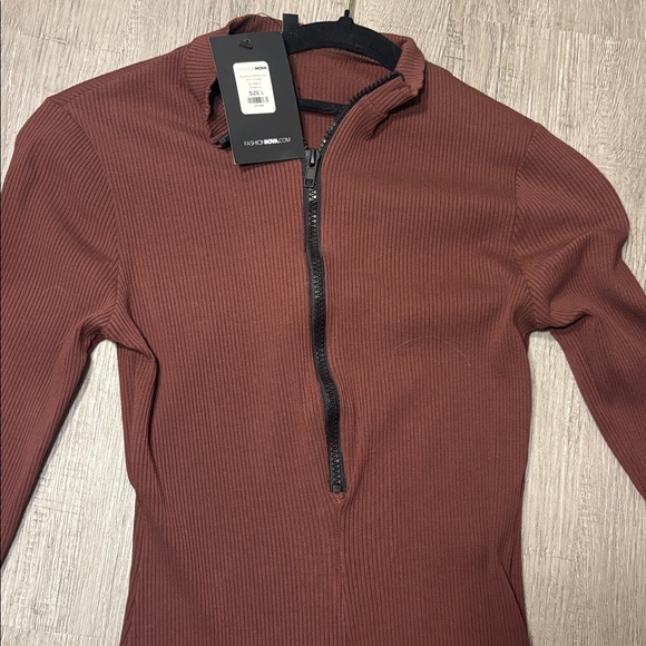 Fashion Nova Brooklyn snatches mini dress chest nut size L - Picture 2 of 4